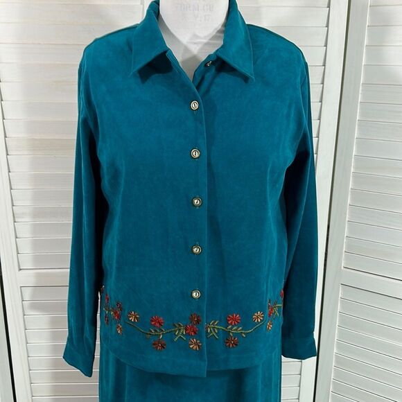 Fall Autumn Dress Set Large Jane Ashley 2 Piece Maxi Y2K - Picture 3 of 14